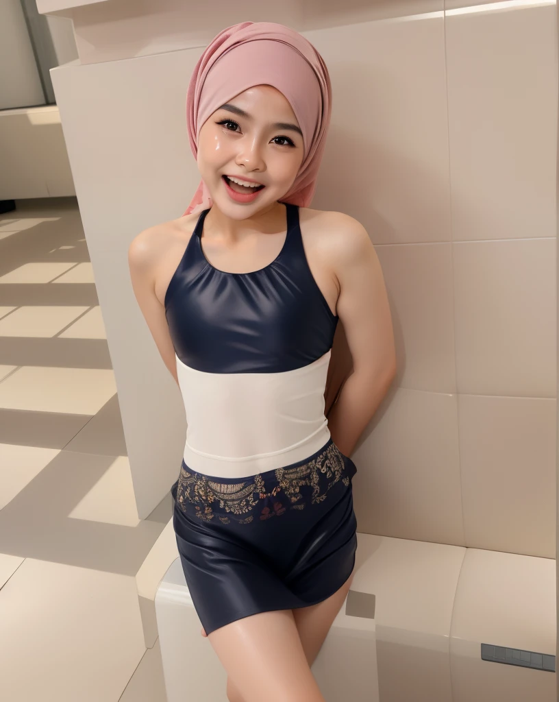 (((HIJAB MALAY GIRL))), masutepiece, High quality, UHD 32K, Realistic face, Realistic skin feeling , A Japanese Lady, 8 years old, Little Girl, Very cute and baby-like face, (((FLAT CHEST))), (MATRIX WORLD), ((look In front  at the camera and SMILE)), (((LITTLE GIRL))), (((CUTE GIRL))).