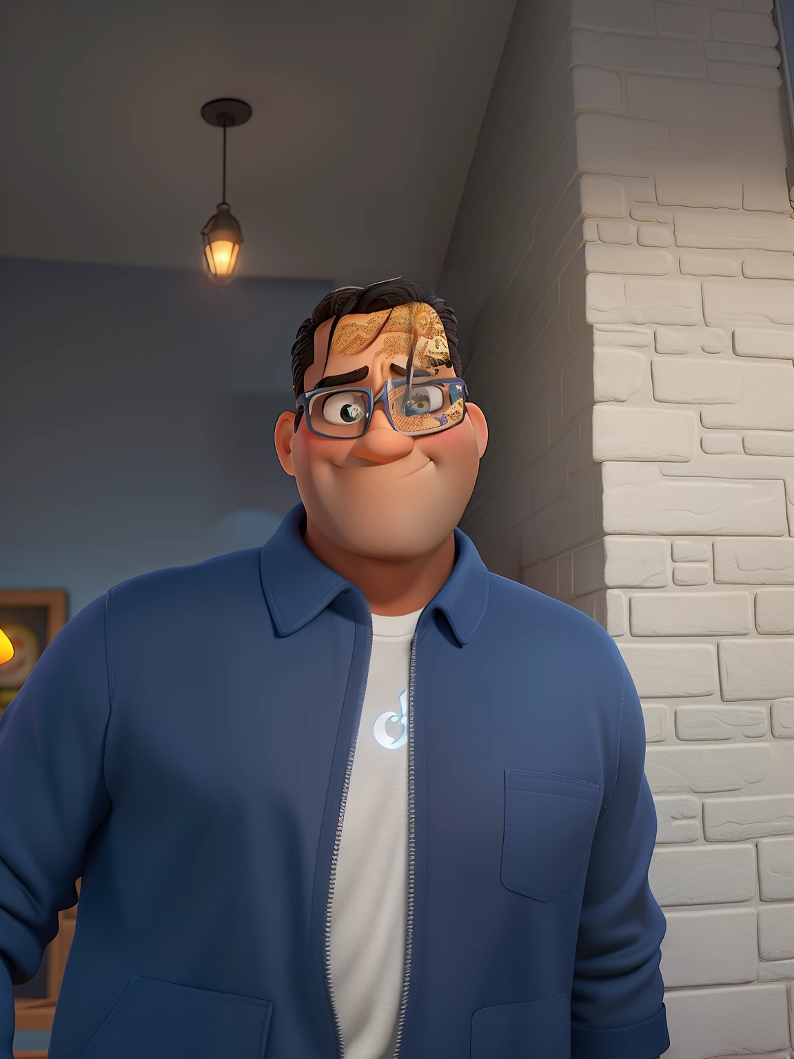 Poster no estilo Disney pixar, alta qualidade, melhor qualidade, homem sexy negro, 30 anos, musculoso, com fundo em um restaurante a luz de velas