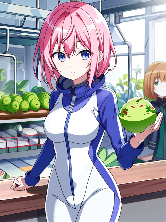 masutepiece、masterpiece、top-quality、ultra-detailliert、hight resolution、 hight resolution、8K Portrait、Unity 8k Wallpapers、extremely details CG、Unity 8k壁纸、Highly detailed CG Unity 8k wallpaper、(space vegetable factory background):1.4,hydroponics、vegetable factory、One lady、Spacesuit helmet、head phone、A tight-fitting spacesuit