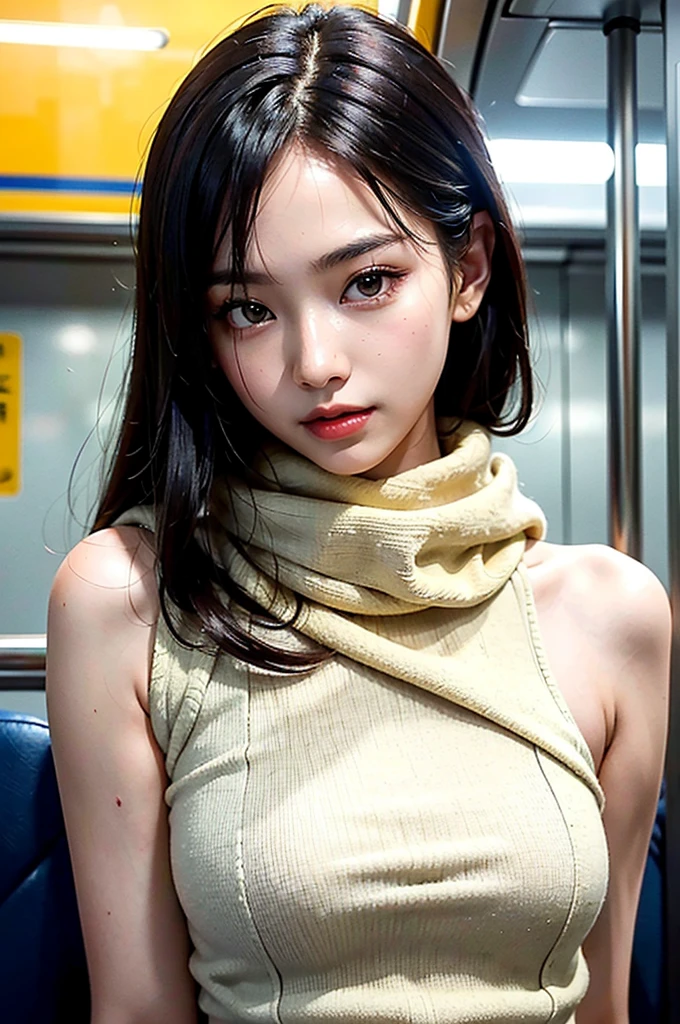 ((Upper body))
( Perfect slender young girl body)
,perfectly shiny skin ,25-years old,
, Vibrant photo, (masutepiece:1.2),(Extremely detailed),(8K:1.1),(Perfect Lighting,Best Quality,hight resolution,Original),(realistic photo shot:1.4) ,High detailed skin,Shaded face, Soft lighting, (a small face),raw, 超A high resolution, Pores are visible, , shiny_And_Glossy_skin,
Asian Beauty,
(Gorgeous beautiful 20 year old asian girl), ((The most detailed slender body)), (Asian Idol, Asian Beauty, Asian Mix), , On the Japan subway on the train, Warm coat,wear a long scarf,Longhaire,A slight smil,