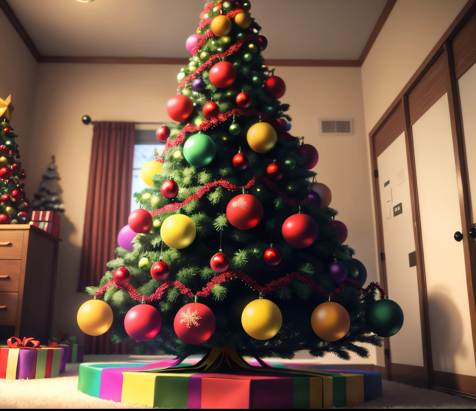 Christmas tree decorated with fruit and lgbtq flags make it a 960x540