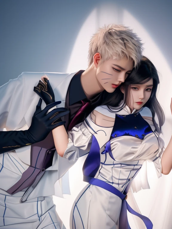 a close up of a person with a shirt on and a tie on, delicate androgynous prince, unrealistic character concept, inspired by Kim Deuk-sin, realistic character concept, beautiful androgynous prince, attractive androgynous humanoid, inspired in kris from deltarrune, androgynous person, full body portrait of a short!