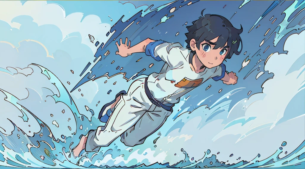 1boy, running super fast, fast motion background, high resolution, ultrasharp, 8k, masterpiece