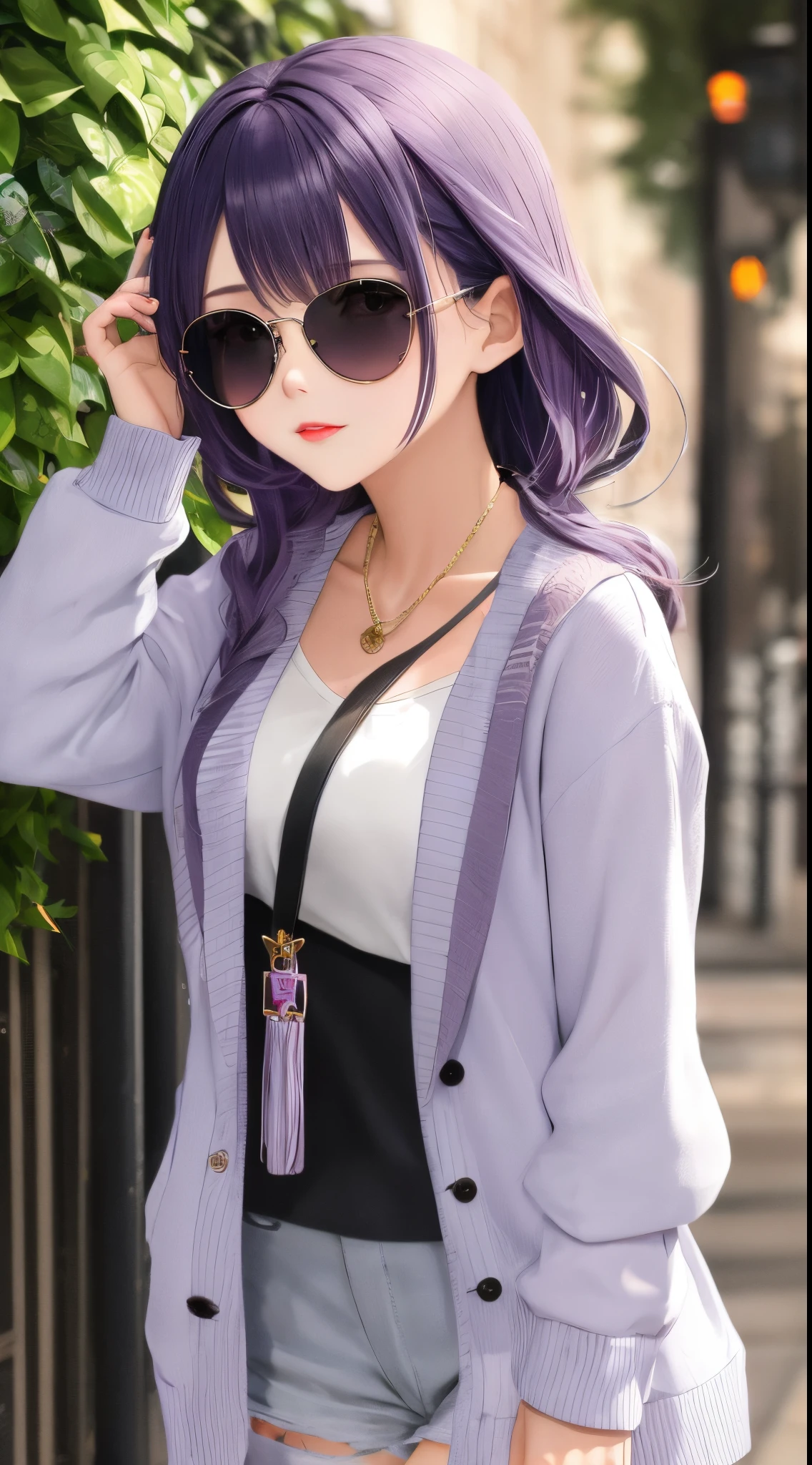 Thug Stylish Sunglasses Hair Color Light Purple