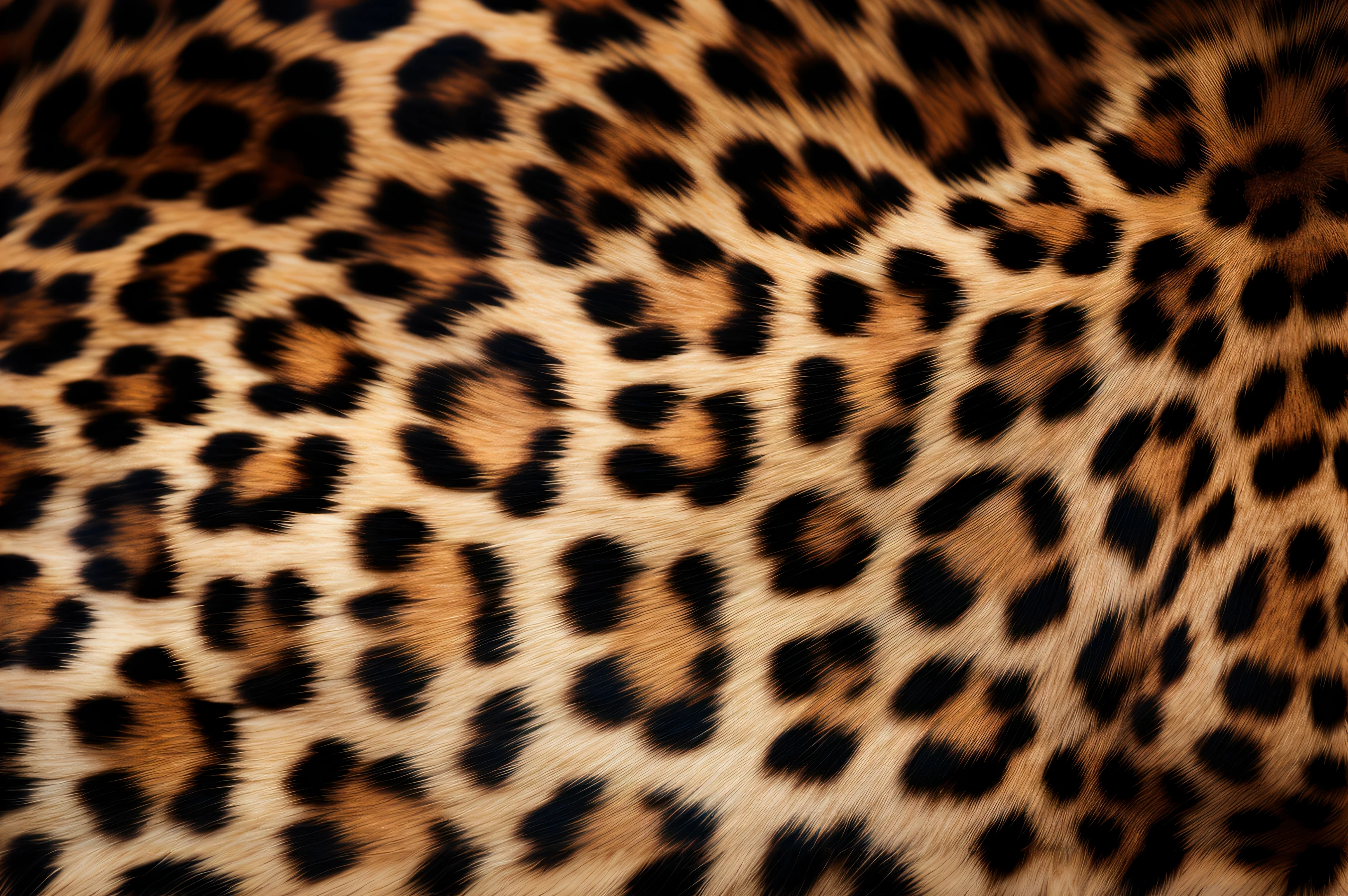 a close up of a leopard print pattern on a black background, spots, high resolution texture, spotted, animal skins, patches of fur, beautiful high resolution, fur texture, detailed sharp photo, tiger skin, cheetah, highly detailled texture, highly detailed fur, high detail whide shot, intricate skin pattern texture, tiger pelt, spotted ultra realistic