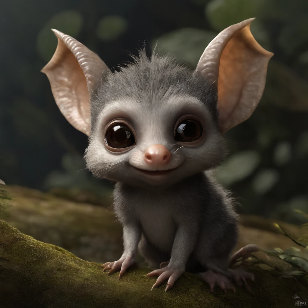 (CBZBB:1.25), ((gremlin),Zhkute, Small, baby, Beautiful, Fantasy art, deviant art, trending artstation, Digital Art, Detailed, Realistic, humanoid, character, tiny, Cinematic shot, cinematic portrait of a mole     ,gremlin, mole-like, bright silver and brown, long tail, large ears, covered with silver fur, water, stands on the shore, Best Quality, Masterpiece, in style of dark fantasy art, gremlin, mole-like, bright silver and brown, long tail, double nose, huge ears, covered with silver fur,tousled, five toes on each paw, holding a huge acorn in his paws, I&#39;m standing in a forest clearing under the foliage of bast., acorns lie in the clearing, acorns glow, Crickets fly, Best Quality, Masterpiece, in style of dark fantasy art, fantasy-inspired, in the style of John Tolkien,