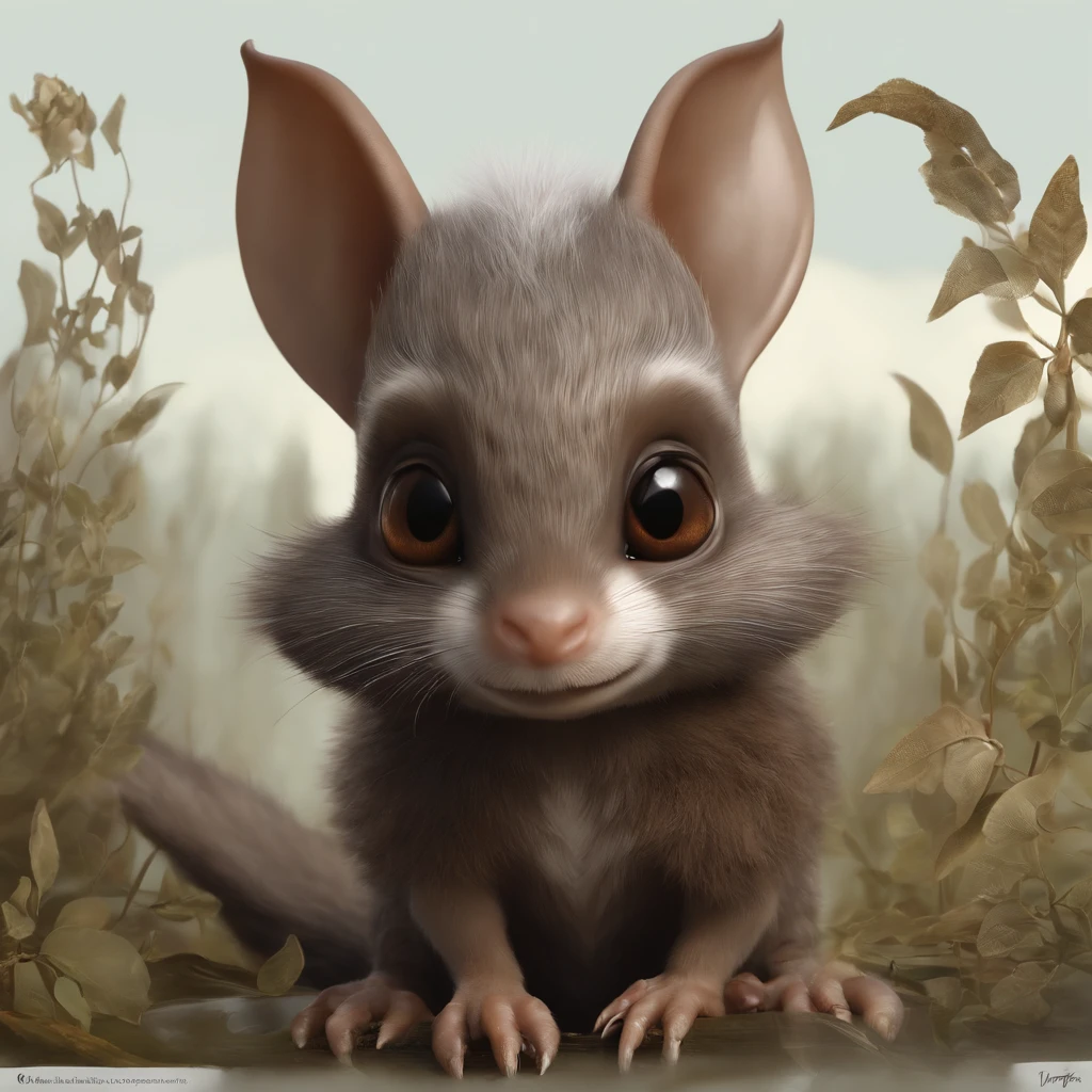 (CBZBB:1.25), ((gremlin),Zhkute, Small, baby, Beautiful, Fantasy art, deviant art, trending artstation, Digital Art, Detailed, Realistic, humanoid, character, tiny, Cinematic shot, cinematic portrait of a mole ,gremlin, mole-like, bright silver and brown, long tail, large ears, covered with silver fur, water, stands on the shore, Best Quality, Masterpiece, in style of dark fantasy art, gremlin, mole-like, bright silver and brown, long tail, double nose, huge ears, covered with silver fur,tousled, five toes on each paw, holding a huge acorn in his paws, I'm standing in a forest clearing under the foliage of bast., acorns lie in the clearing, acorns glow, Crickets fly, Best Quality, Masterpiece, in style of dark fantasy art, fantasy-inspired, in the style of John Tolkien,