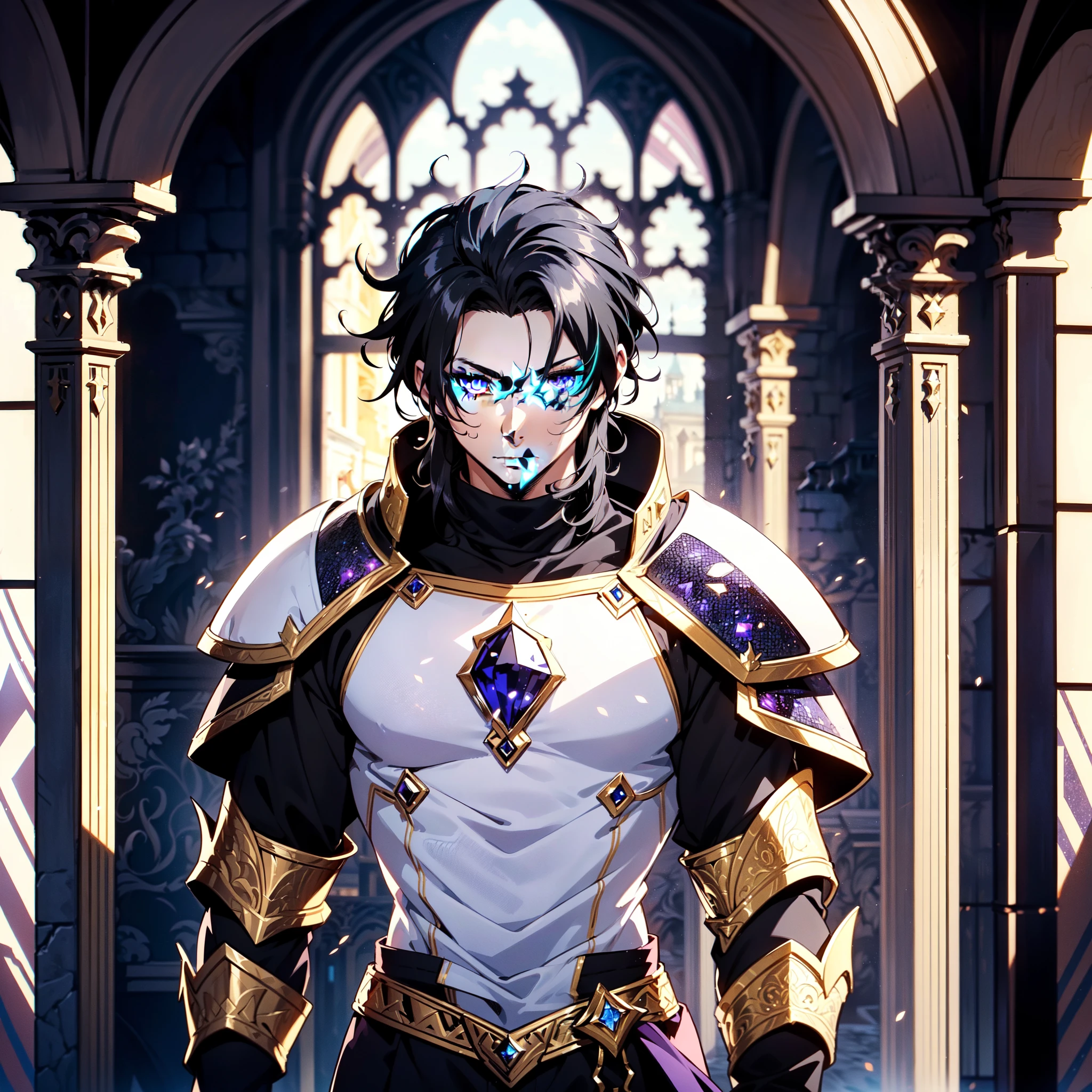128K Ultra High Definition,
128K Ultra High Quality,
128K Ultra High Resolution,
Best Definition,
Best Quality,
Best Resolution,
Perfectly Detailed,
Perfectly Designed,
Extremely Detailed,
Extremely Designed,
Hyper Detailed,
Hyper Definition,
Hyper Quality,
Hyper Resolution,
Masterpiece,
(((Anime))),
Body Shot,
(((Boy))),
Handsome,
Muscular Body,
(((Black Mid Hair))),
(((Purple Eyes))),
(((Hyper Detailed & Perfectly Designed With Ultra High Quality Sapphire Warlord Armor))),
(((Inside Of Medieval Royal Palace Background Scenery))),