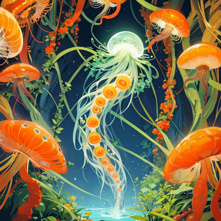 plug　bio　tentaculata　florals　an orange　optic　jellyfish