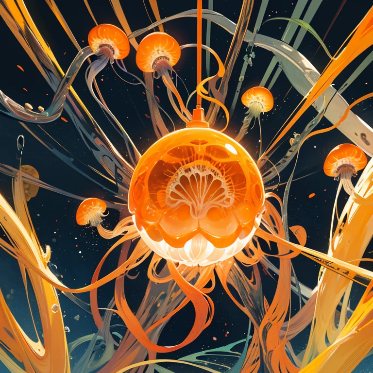 plug bio tentaculata florals an orange optic Jellyfish single body a cool spotless