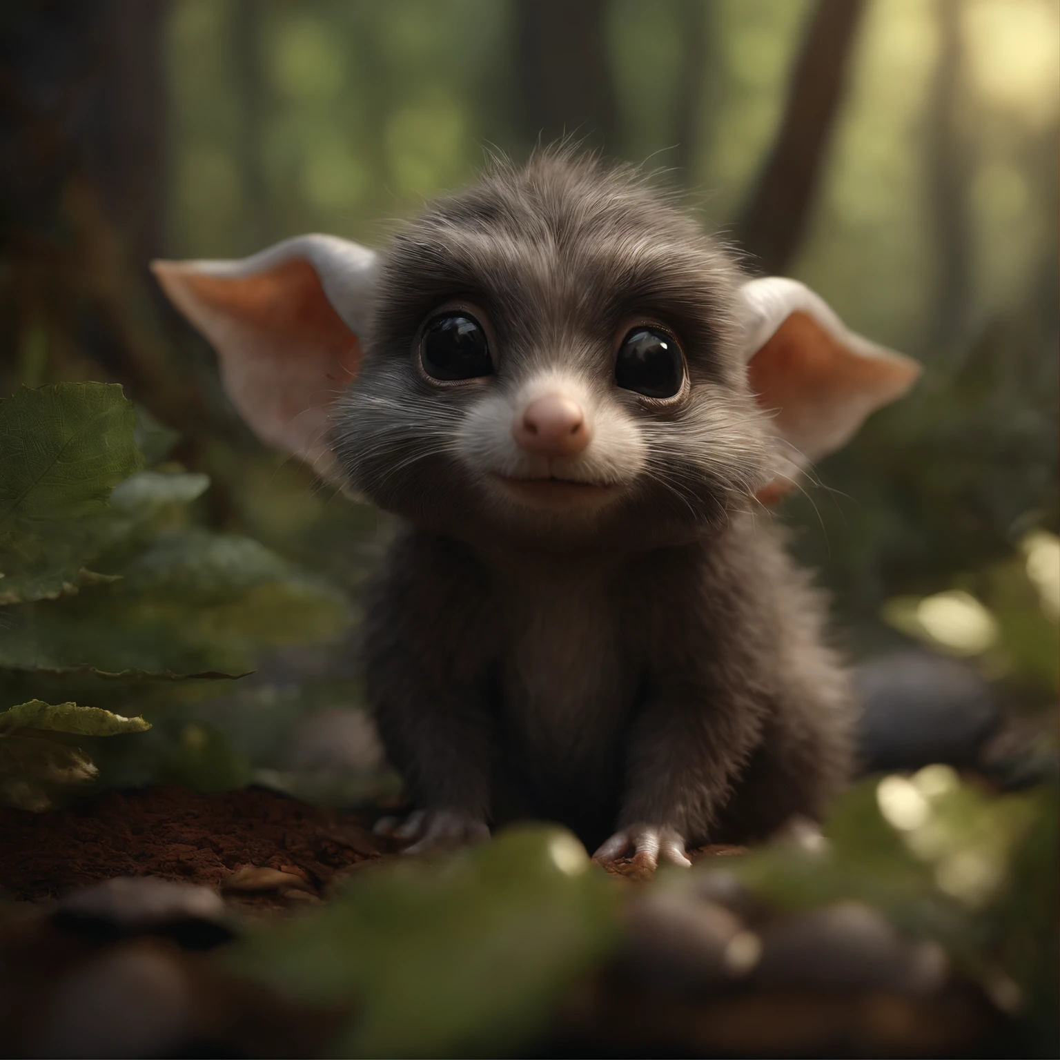 (CBZBB:1.25), ((gremlin),Zhkute, Small, baby, Beautiful, Fantasy art, deviant art, trending artstation, Digital Art, Detailed, Realistic, humanoid, character, tiny, Cinematic shot, cinematic portrait of a mole ,gremlin, mole-like, bright silver and brown, short tail, large ears, covered with silver fur, water, stands on the shore, Best Quality, Masterpiece, in style of dark fantasy art, gremlin, mole-like, bright silver and brown, long tail, double nose, huge ears, covered with silver fur,tousled, five toes on each paw, holding a huge acorn in his paws, I'm standing in a forest clearing under the foliage of bast., acorns lie in the clearing, acorns glow, Crickets fly, Best Quality, Masterpiece, in style of dark fantasy art, fantasy-inspired, in the style of John Tolkien,