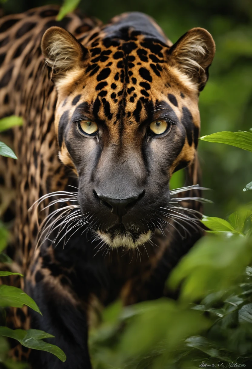 A close-up shot of a panther's fierce eyes, capturing the unyielding dominance and predatory prowess of the jungle predator.,Life is my canvas,Mark is a tall man with short brown hair, glasses, a short beard, wearing a black suit jacket, male