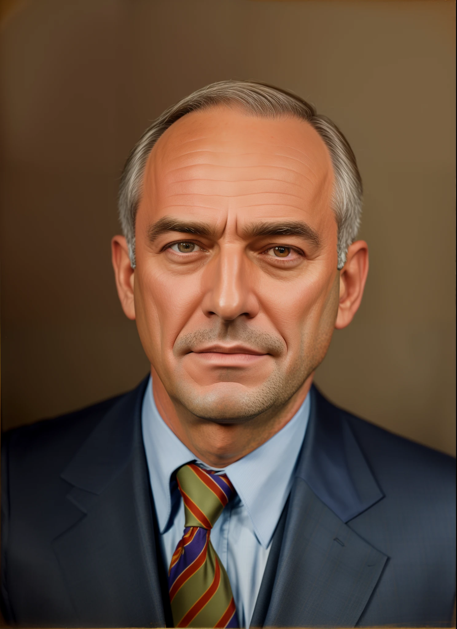 there is a man in a suit and tie posing for a picture, uma foto colorida, foto colorida, rosto restaurado realista, fotografia colorida, colorido 1 9 0 4 foto, Retrato de Chuck Clayton, rendering of close up portrait, head and shoulder portrait, retrato colorido, retrato representativo, retrato detalhado, color studio portrait, historic portrait, inspirado em George Claessen