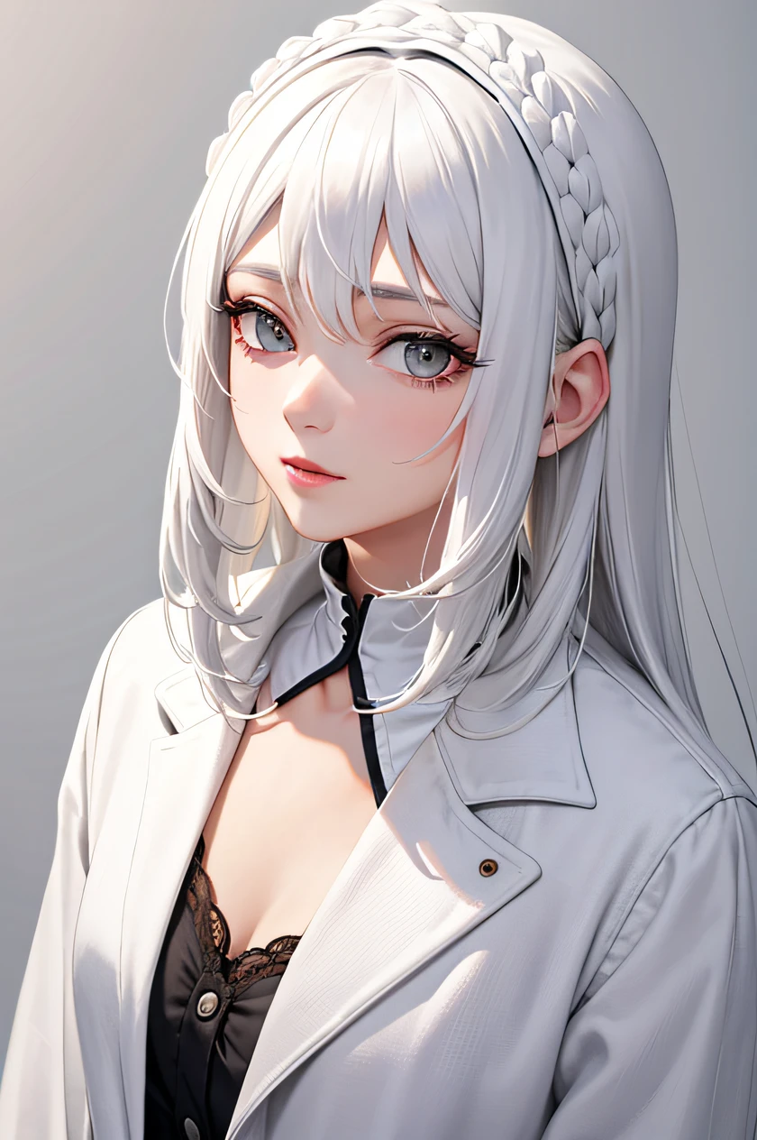 very detailed, white hair,