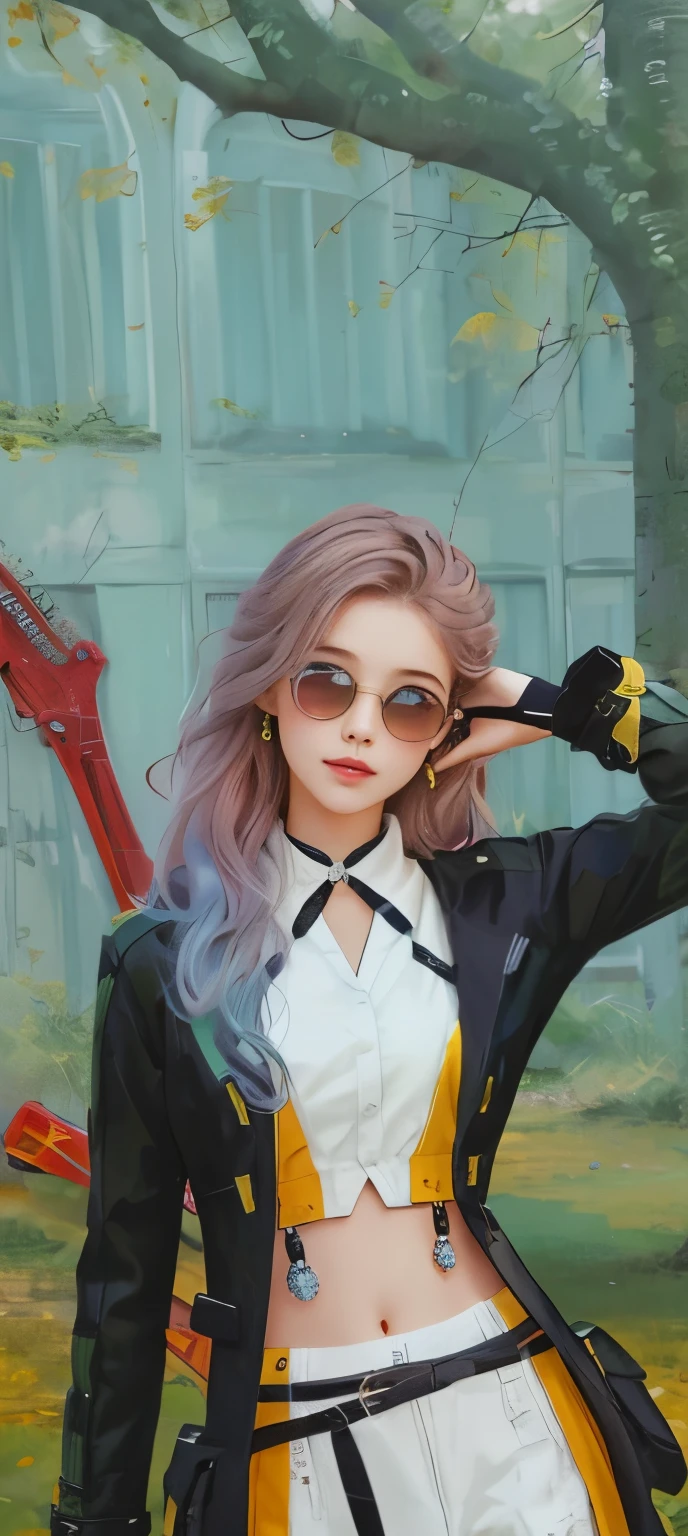bit girl,curlies,eBlue eyes,wearing green jacket, Cute and detailed digital art,