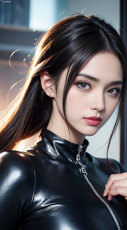 ((Best Quality, 8K, masutepiece:1.3)), 1girl in, Slim Abs Beauty:1.3, (casual hairstyle, Big breasts without leakage: 1.2), Punk rock fashion: 1.1, Super fine face, Delicate eyes, Double eyelids, Shyness, Dynamic Pose, Smile, Anime girl with gray brown hair and blue eyes holds a fan。, , The feminization of the key art of Xart Krenz, ,portraitures, Detailed Digital Anime Art, high detail official artwork, detailed anime art, Portrait of a female anime hero,