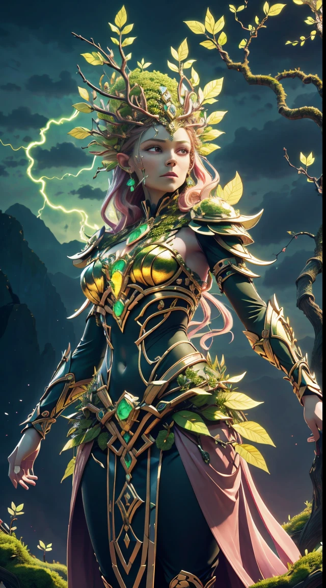 Plant Maiden,Vine Princess,Witch of Thorns,Beautiful line art photo,Use gold strokes and rainbow paint,Golden Maiden,the golden ratio,Melted wax,Visible brush strokes,surrounded by crystal spheres,3D Mosaic Wireframe,neuroimaging,neurons,The Tree of Life,colours,California,intense emotion,Oil on canvas,Thick strokes,insanely details,8k ultra high definition,tmasterpiece,art stations,ultra-realistic realism,plant witch,Vine Queen,Witch of Thorns
