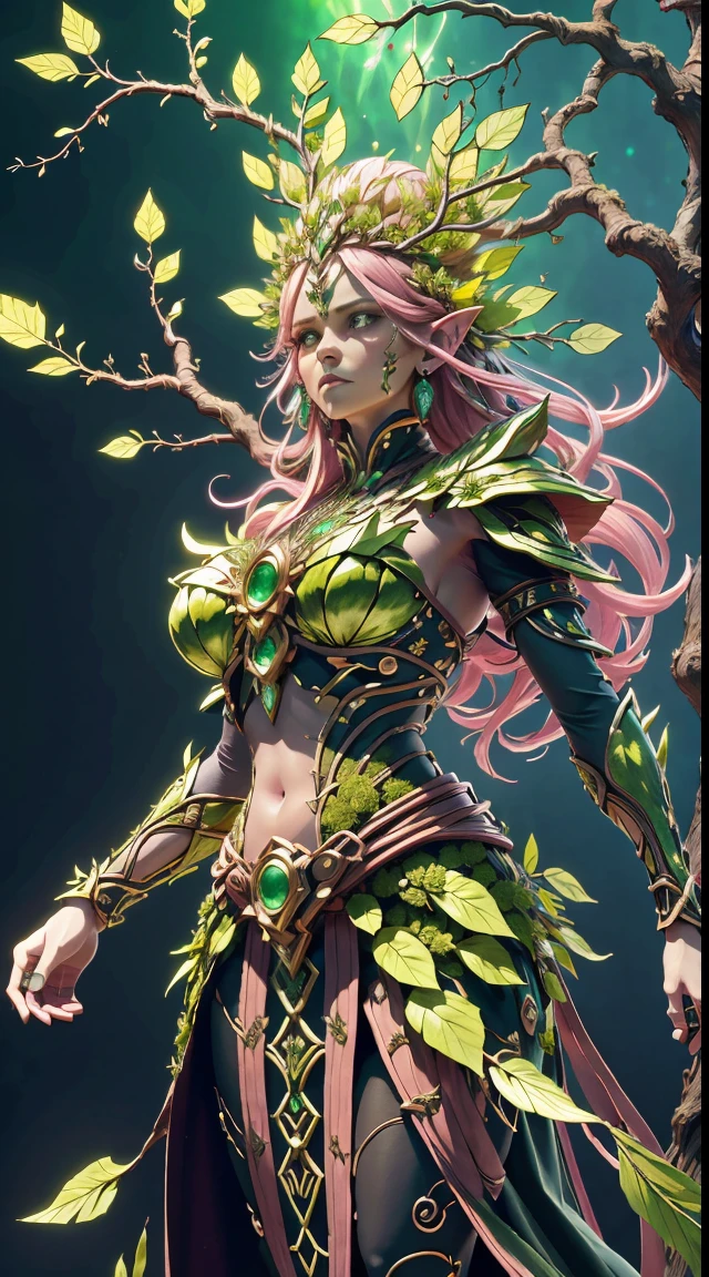 Plant Maiden，Vine Princess，Witch of Thorns，Beautiful line art photo，Use gold strokes and rainbow paint，Golden Maiden，the golden ratio，Melted wax，Visible brush strokes，surrounded by crystal spheres，3D Mosaic Wireframe，neuroimaging，neurons，The Tree of Life，colours，California，intense emotion，Oil on canvas，Thick strokes，insanely details，8k ultra high definition，tmasterpiece，art  stations，ultra-realistic realism，plant witch，Vine Queen，Witch of Thorns