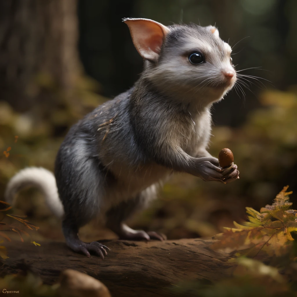 真实感, Realism, tmasterpiece, (CBZBB:1.25), ((gremlin),Zhkute, Small, baby, Beautiful, Fantasy art, deviant art, trending artstation, Digital Art, Detailed, Realistic, humanoid, character, tiny, Cinematic shot, cinematic portrait of a mole ,gremlin, mole-like, bright silver and brown, long tail, large ears, covered with silver fur, water, stands on the shore, Best Quality, Masterpiece, in style of dark fantasy art, gremlin, mole-like, bright silver and brown, long tail, double nose, huge ears, covered with silver fur,tousled, five toes on each paw, holding a huge acorn in his paws, I'm standing in a forest clearing under the foliage of bast., acorns lie in the clearing, acorns glow, Crickets fly, Best Quality, Masterpiece, in style of dark fantasy art, fantasy-inspired, in the style of John Tolkien, ,Brad Jongsan walks in the jungle (Night of the Fireflies), (higly detailed: 1 1), rough face, natural skin, hiquality, NSFW, pretty eyes, (Detailed face and eyes), (s face: 1 2), tumult, Complementary, real-photo, .PSD, Lightweight Film Photography, sharp-focus, contrast lighting, Detail Skin, high resolution 8k, Crazy detailing, Realistic, professional photo of a, 8K UHD, dslr, soft light, hiquality, film grains, Fujifilm XT3