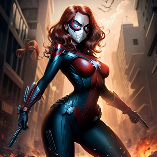 Black Widow Spider Woman with mask on
