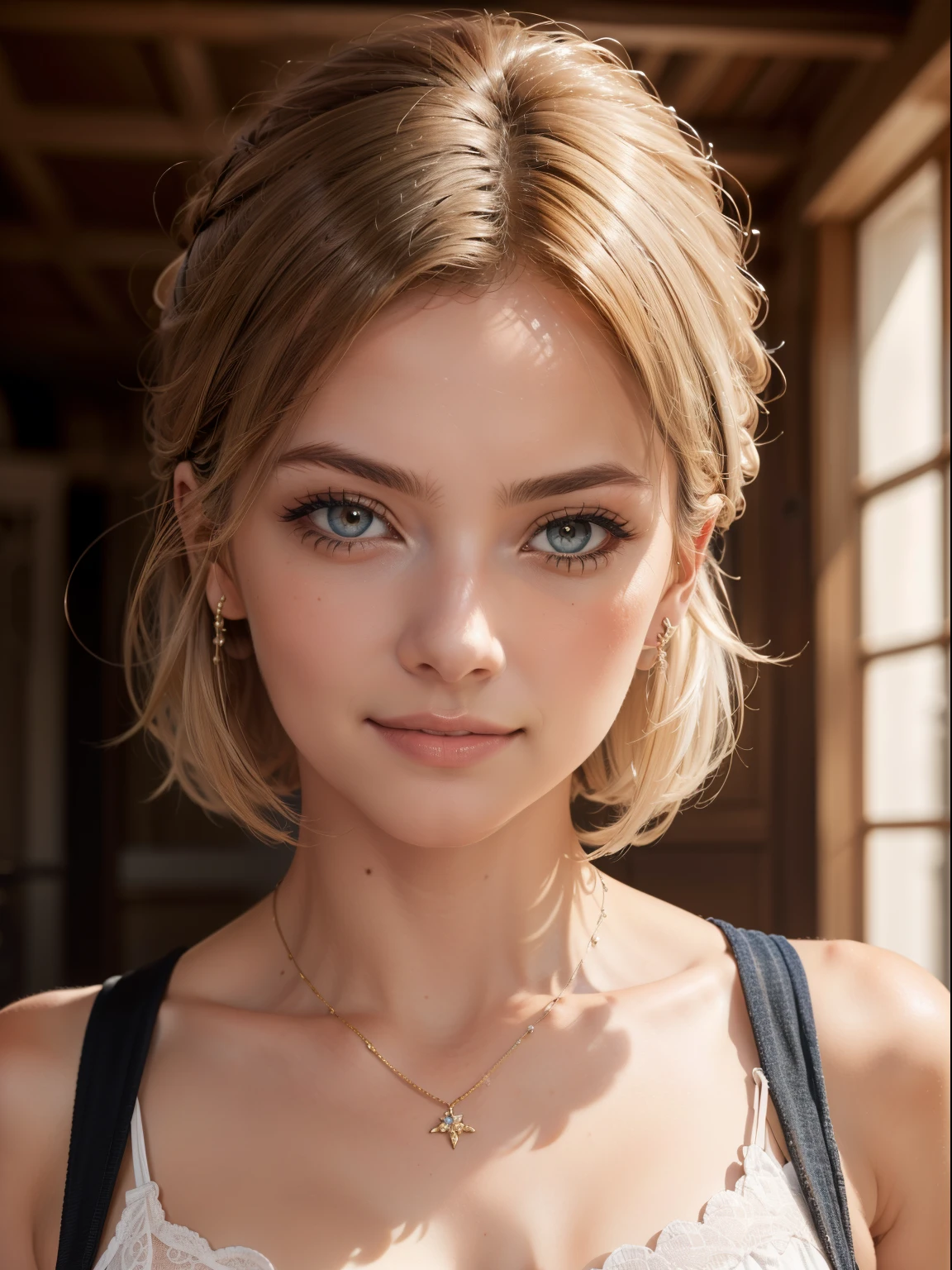 (Masterpiece:1.4,Best quality,ultra highres:1.2), Intricate details, super detail, High Details,Moteur Unreal,mise au point nette, Photo de studio,hyperrealism, lighting cinematic,Rendu octane, profondeur de champ, 4K,award winning,(Realstic:1.0,photo realist,Hyperrealistic:0.8),Tir de cowboy, Nikon, f/1.8, 135 mm,detailed beautiful skin, textured skin,peau profonde,((1fille, gros plan, detailled eyes,Des yeux parfaits, High quality eyes, beautifull detailed face,Parfait_visage, High quality face)), peau brillante:1.4, rougir:0.8,(((Excellent style, corps parfait,contenu, sourire, mignon))), (((cheveux blancs, Des mains parfaites))),((armure blanche, Minijupe blanche, Gants d'argent)) , seduction, Suggestion sexuelle, cameltoe,femme chevalier,mcampagne médiévale en arrière-plan, detailed background,