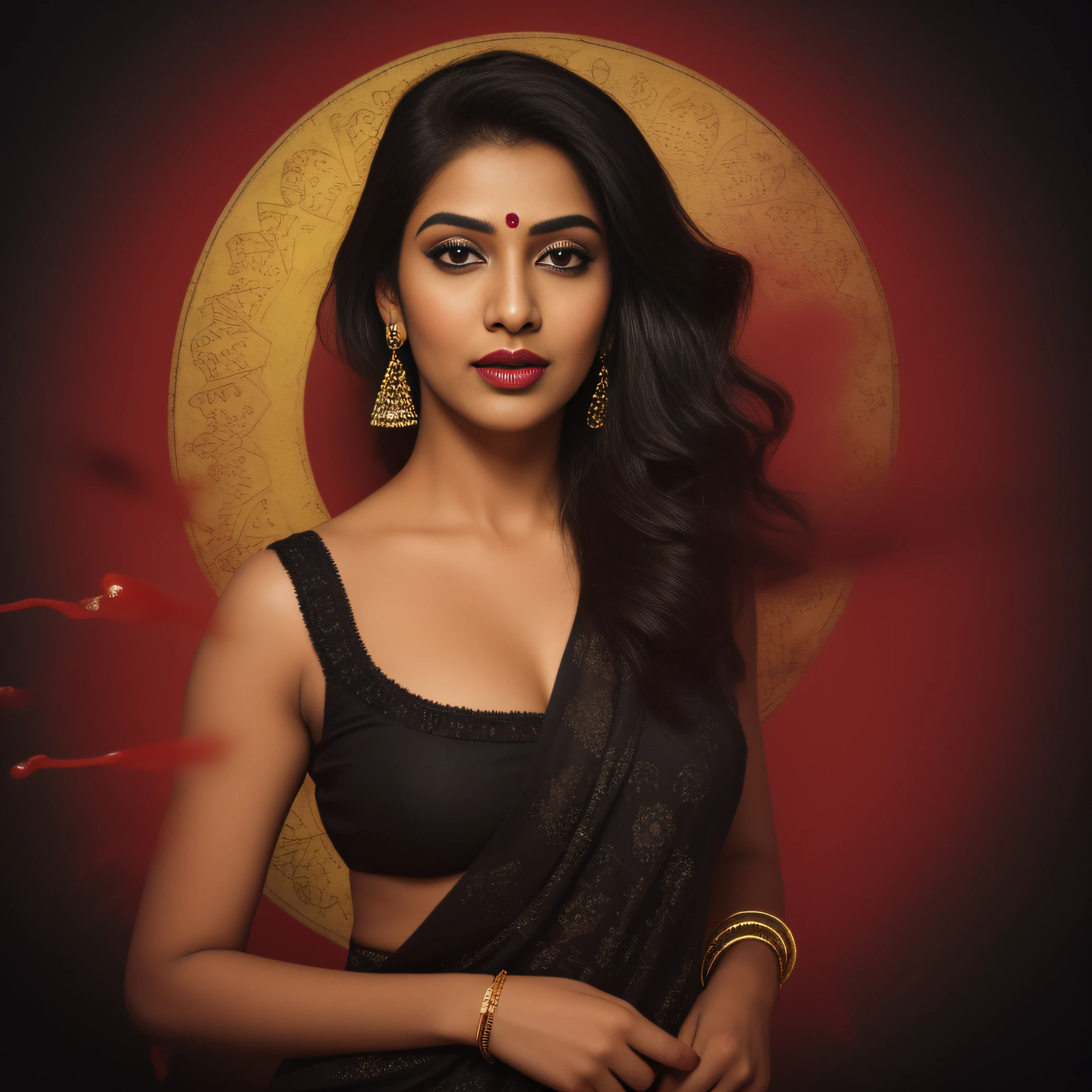 Day scene, close up photo of a indian from top view, (Masterpiece, Best Quality, High Resolution), evening Background, ((Paint Splash, Color Splash, Splash of Ink, Color Splash)), Sweet indian female actress, hour glass body shape,maroon lips, ((black blouse)), lightly makeup,ultra realistic, realistic, look at viewer (cinematic:1.3), intricate details, (ArtStation:1.2)