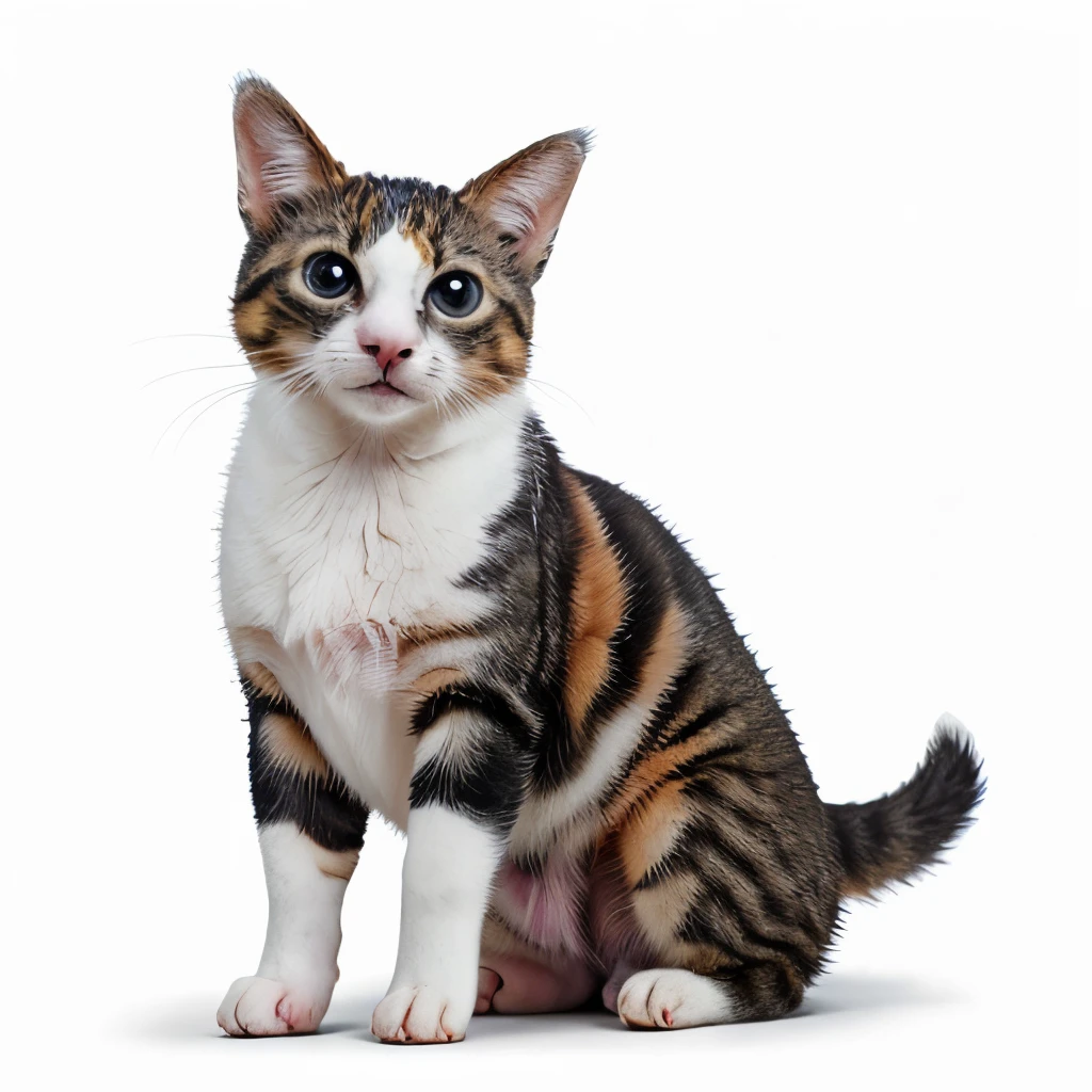 The expression of the pet when we don't recognize it on a white background is very beautiful in nature.