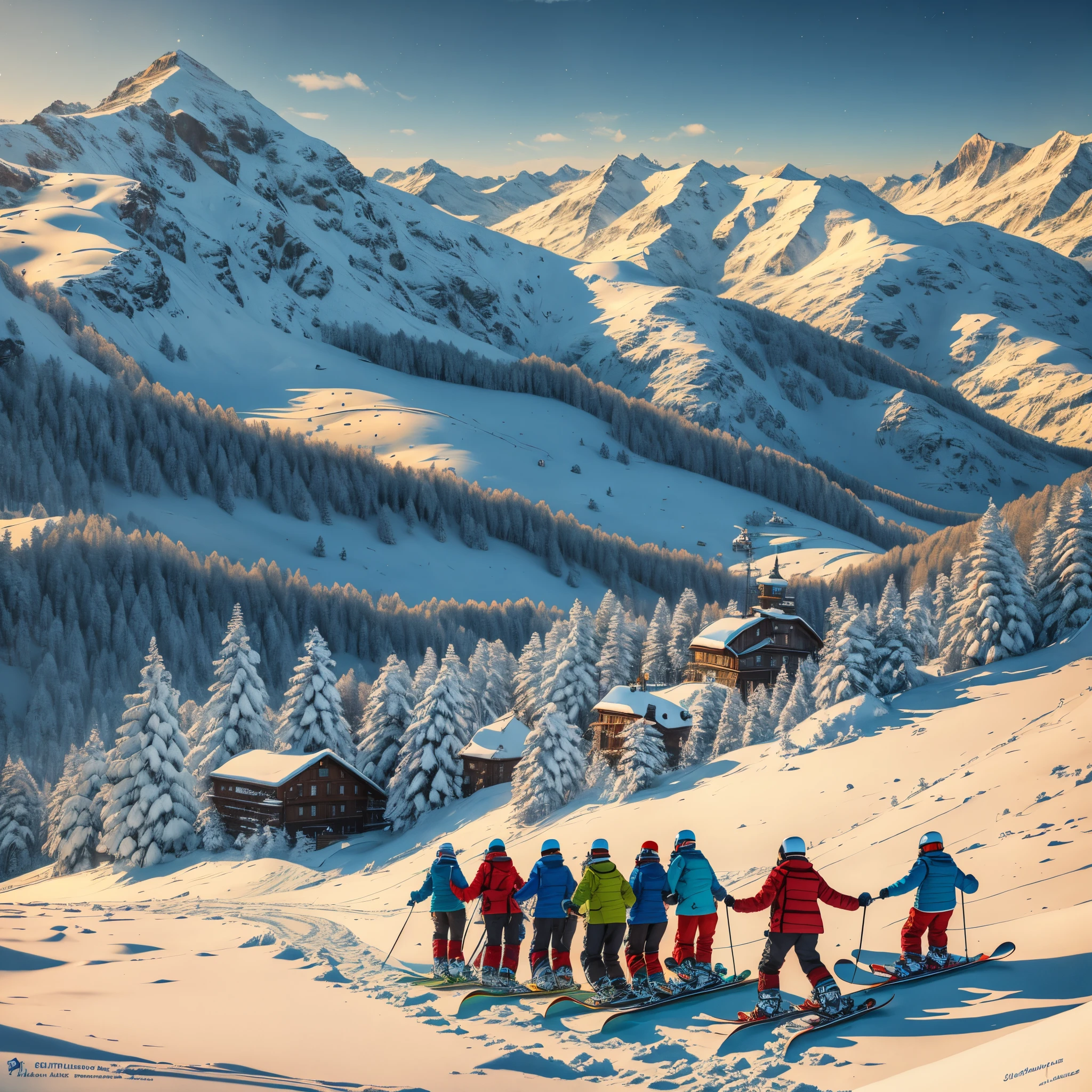 Créez un logo vintage pour une station de ski appelée "Puy saint Vincent". Cette station de ski est nichée au cœur des montagnes, offrant des pistes variées pour les skieurs de tous niveaux. Le logo devrait évoquer une ambiance rétro et intemporelle, avec des éléments qui rappellent le charme classique des stations de ski des années 1950 ou 1960. Utilisez des couleurs chaudes et des motifs emblématiques tels que des skieurs, des remontées mécaniques, des sapins enneigés ou des montagnes majestueuses. Le style doit être à la fois élégant et accueillant, capturant l'esprit de l'aventure en montagne et de la convivialité. --auto --s2
