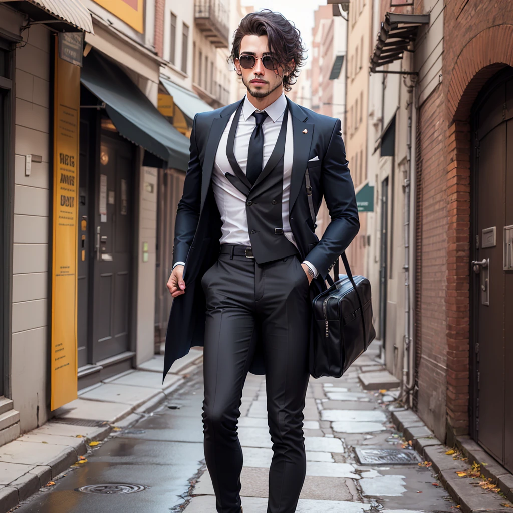 Hazme un hombre vestido de saco negro elegante