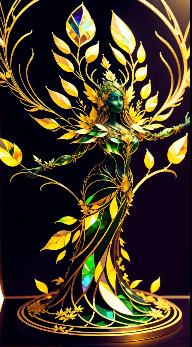 Plant Maiden,Vine Princess,Witch of Thorns,Beautiful line art photo,Use gold strokes and rainbow paint,Golden Maiden,the golden ratio,Melted wax,Visible brush strokes,surrounded by crystal spheres,3D Mosaic Wireframe,neuroimaging,neurons,The Tree of Life,colours,California,intense emotion,oil on the canvas,Thick strokes,insanely details,8k ultra high definition,tmasterpiece,art stations,ultra-realistic realism,plant witch,Vine Queen,Witch of Thorns