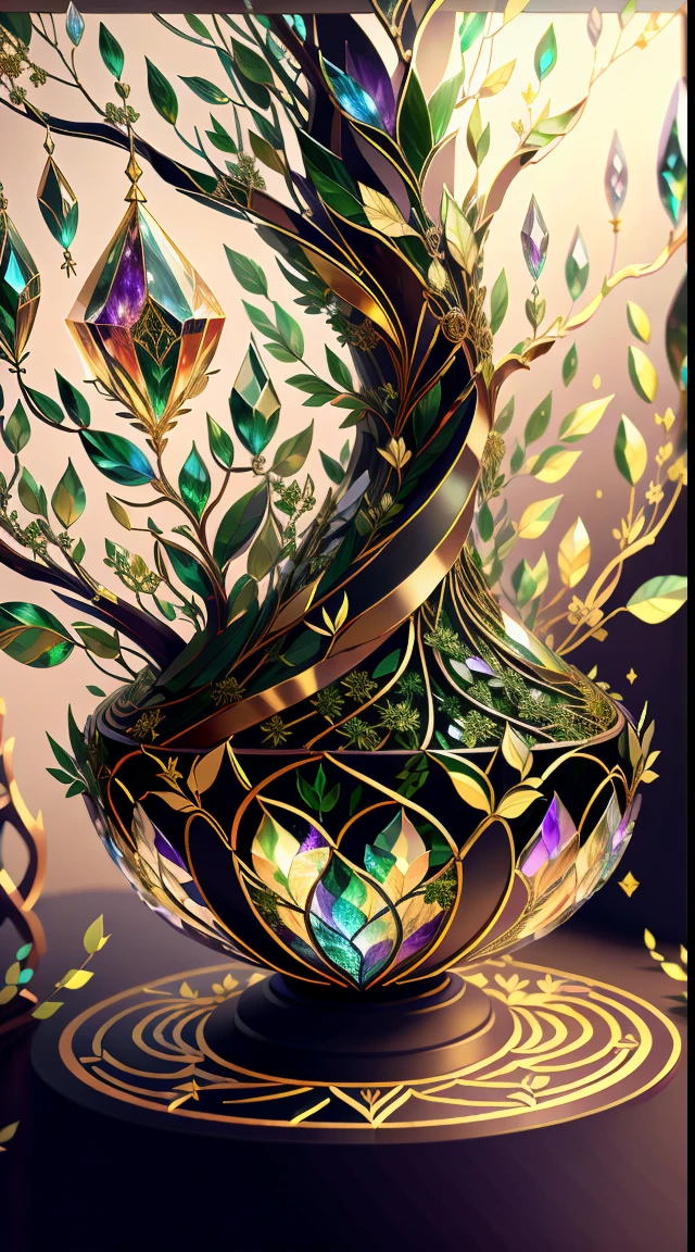 Plant Maiden,Vine Princess,Witch of Thorns,Beautiful line art photo,Use gold strokes and rainbow paint,Golden Maiden,the golden ratio,Melted wax,Visible brush strokes,surrounded by crystal spheres,3D Mosaic Wireframe,neuroimaging,neurons,The Tree of Life,colours,California,intense emotion,oil on the canvas,Thick strokes,insanely details,8k ultra high definition,tmasterpiece,art stations,ultra-realistic realism,plant witch,Vine Queen,Witch of Thorns