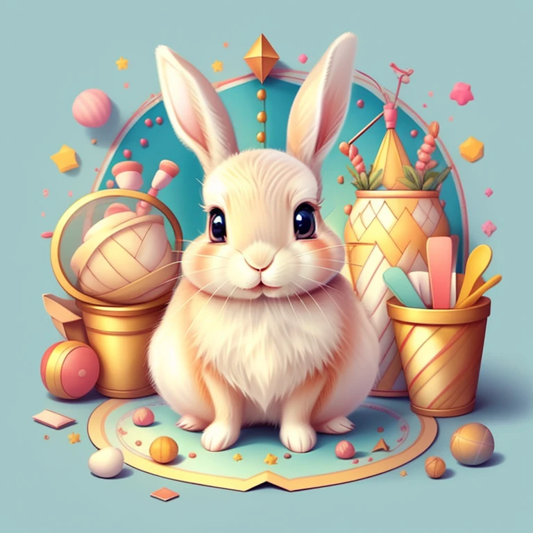 (cute baby rabbit in the circus), Munchkin ,Geometric multidimensional wall portrait, livro de arte, Tchibi,
Yang08k, Beautiful, Colouring,
Obras, of the highest quality, best quality, Arte Oficial, Beautiful and Aesthetic,
