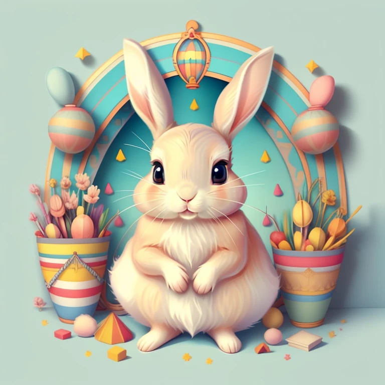 (cute rabbit in the circus), Munchkin ,Geometric multidimensional wall portrait, livro de arte, Tchibi,
Yang08k, Beautiful, Colouring,
Obras, of the highest quality, best quality, Arte Oficial, Beautiful and Aesthetic,