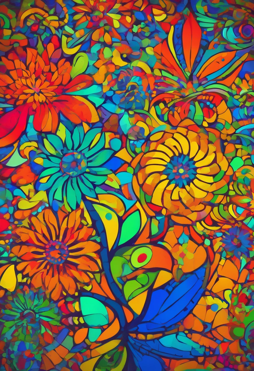 FLOWERS MOSAIC, FULL HD, hight quality