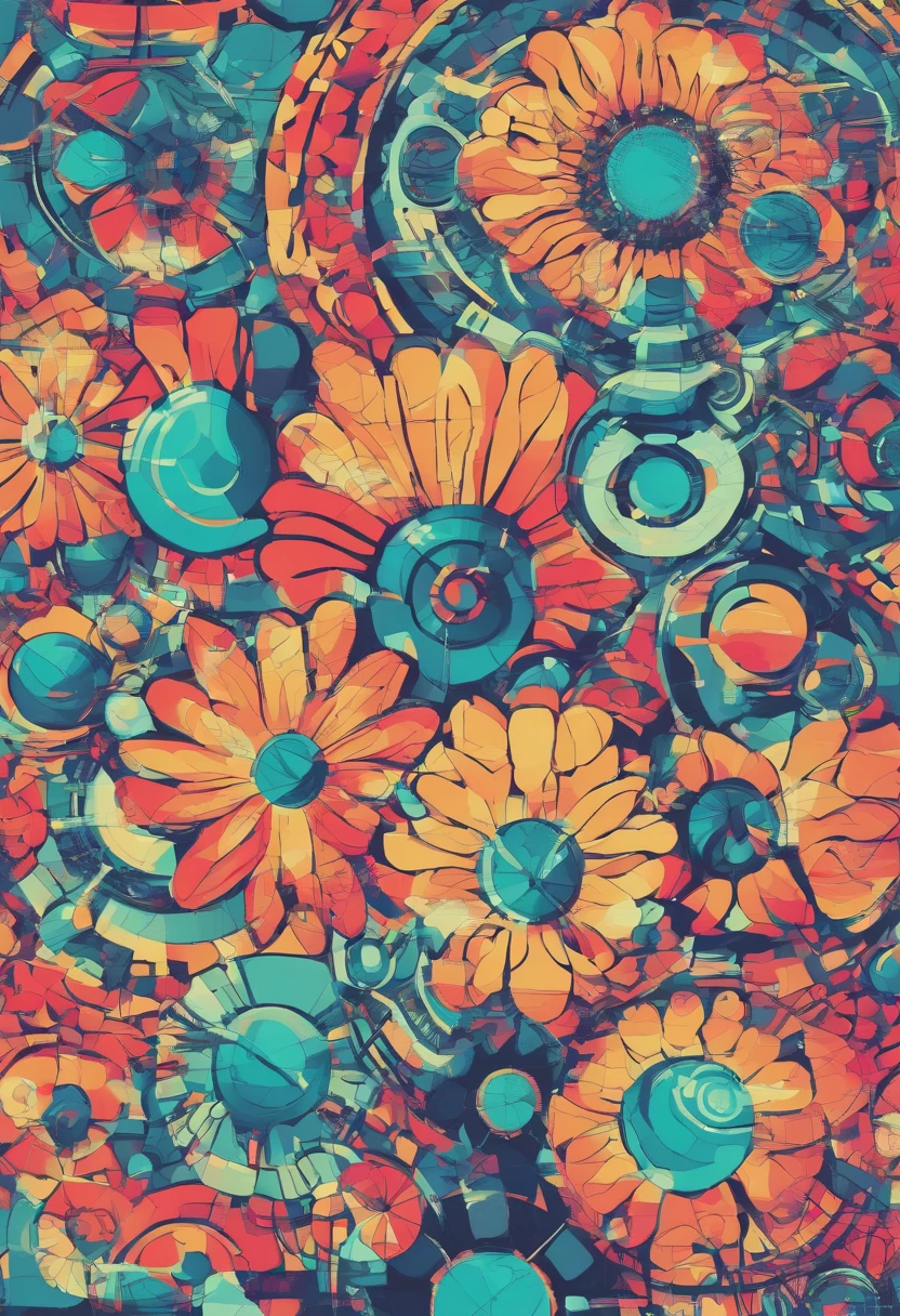 FLOWERS MOSAIC, FULL HD, hight quality