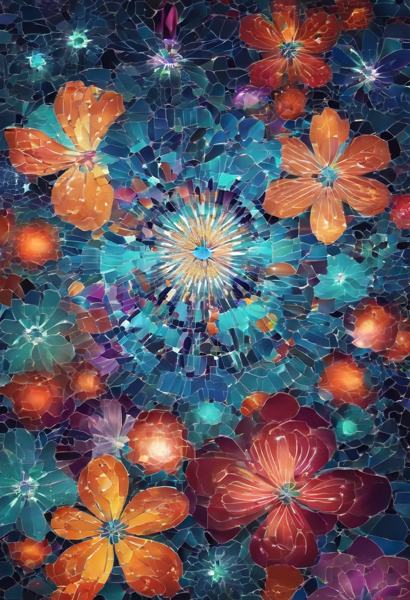 FLOWERS MOSAIC, FULL HD, hight quality