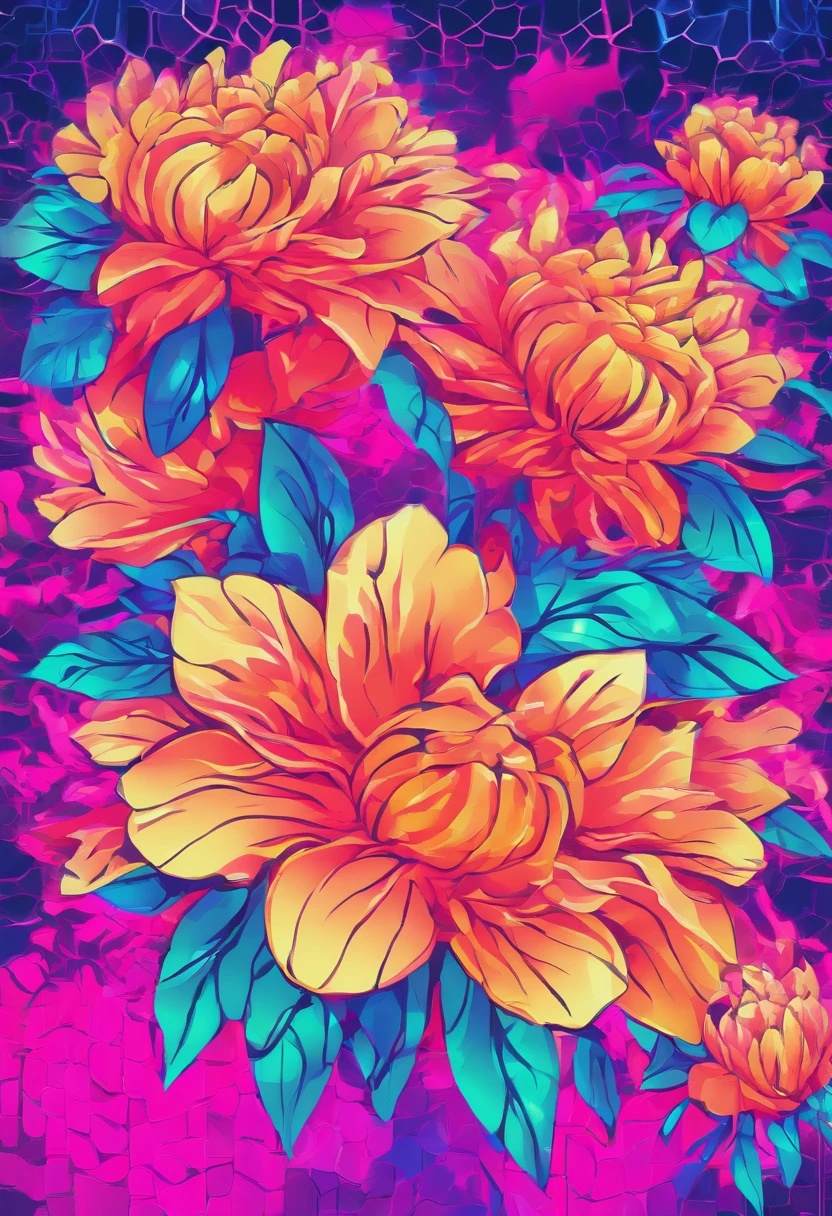 FLOWERS MOSAIC, FULL HD, hight quality