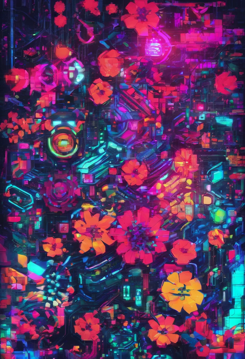 FLOWERS MOSAIC, FULL HD, hight quality