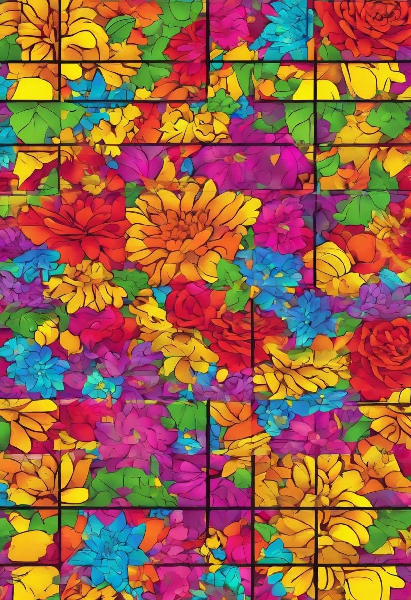 FLOWERS MOSAIC, FULL HD, hight quality