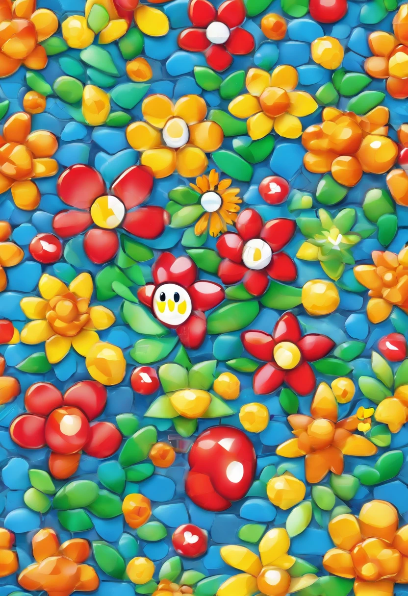 FLOWERS MOSAIC, FULL HD, hight quality