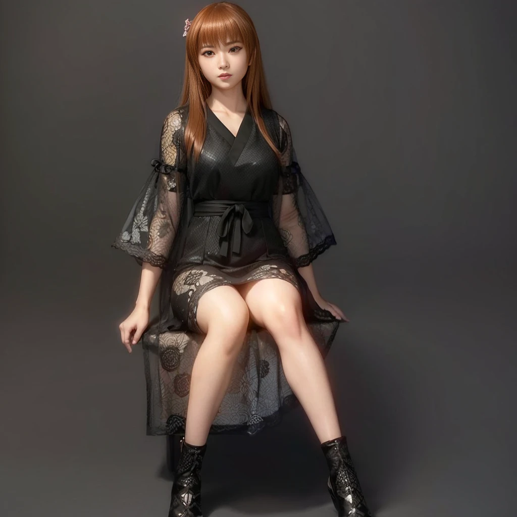 "KASUMI" (best quality,ultra-detalhado,Realistic:1.37), retrato, Detailed eyes and facial features, expression of anger, olhos castanhos, textura de pele delicada e suave, Corpo Perfeito, textura ultra realista, smiling expression
