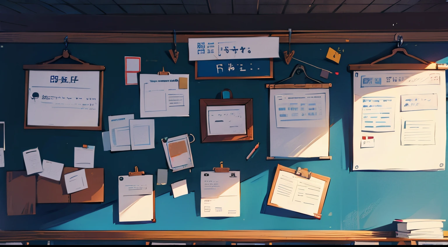 board with tasks at school