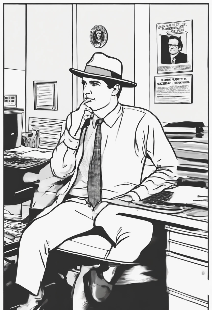 A photo of Jim wearing a giant foam finger and a ridiculous hat at his desk, with Dwight giving a disapproving look in the background,The Office (U.S. TV series),Jim Halpert, a fictional character from the U.S. television series “The Office,” is portrayed as a tall, lean figure with a boyish charm, often seen in standard office attire: a simple button-up shirt and tie. His hair is typically styled in a casual, slightly unkempt fashion, complementing his laid-back and approachable demeanor., male