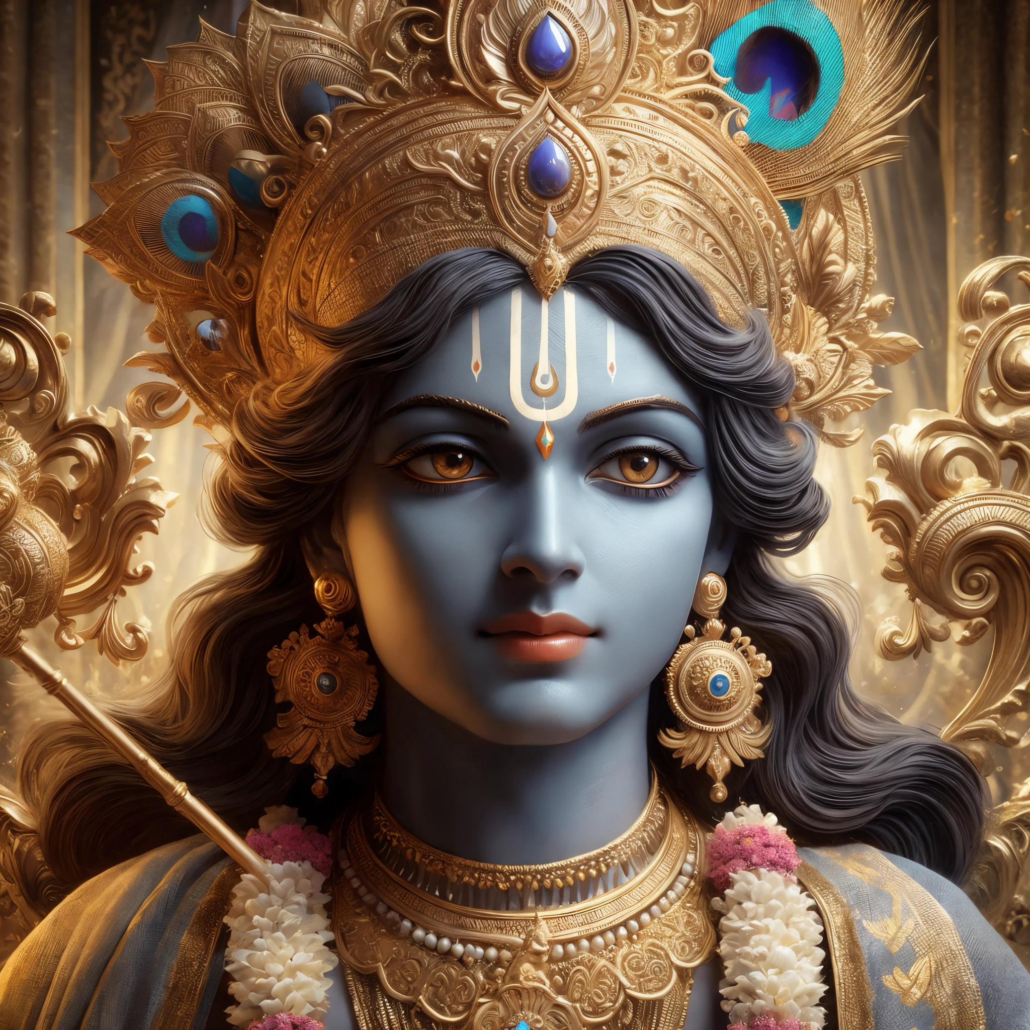 Lord krishna, 4k, realistic