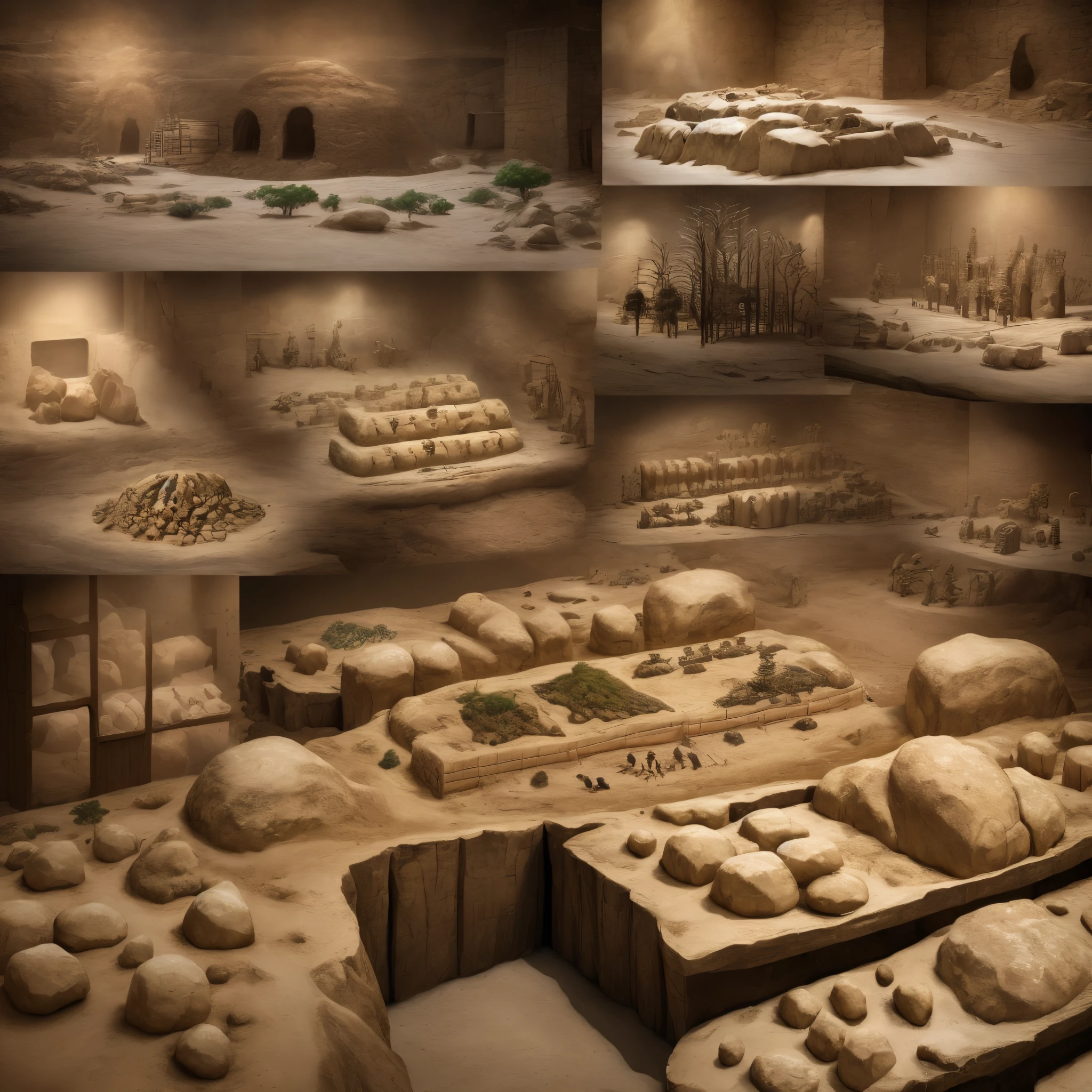 Paleolithic mode of production collage