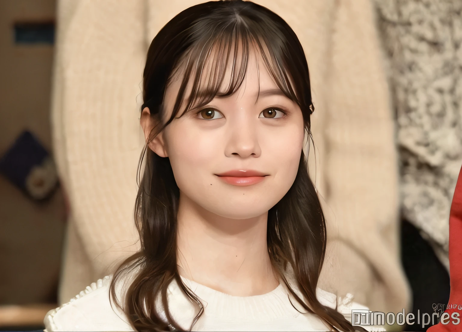 A close up of a woman with long hair and a white shirt - SeaArt AI