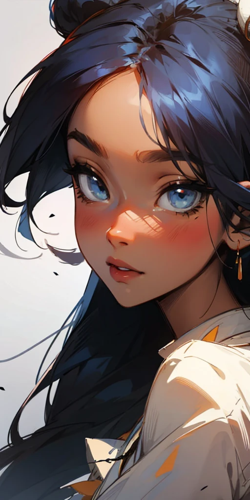 Beautiful woman dark_skin, anime style