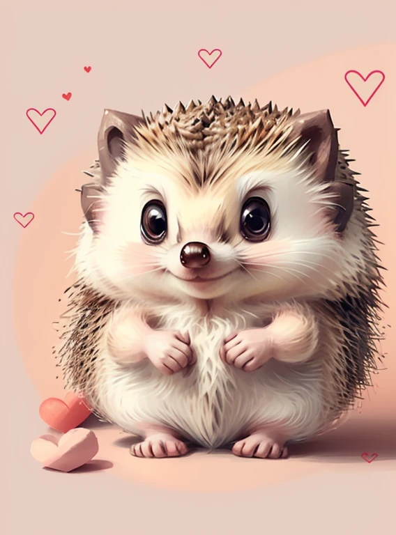 (cute baby hedgehog with bow and lots hearts), Munchkin ,Geometric multidimensional wall portrait, livro de arte, Tchibi,
Yang08k, Beautiful, Colouring,
Obras, of the highest quality, best quality, Arte Oficial, Beautiful and Aesthetic,