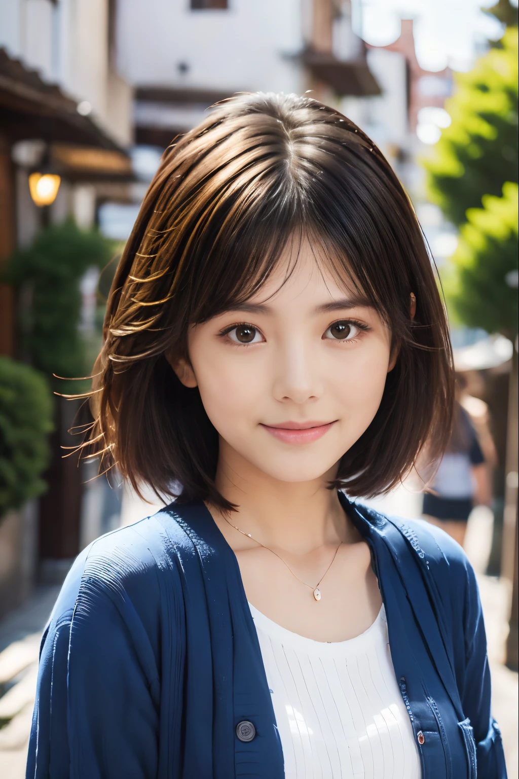 1 girl , short hair, Chovendo , vista para a rua.