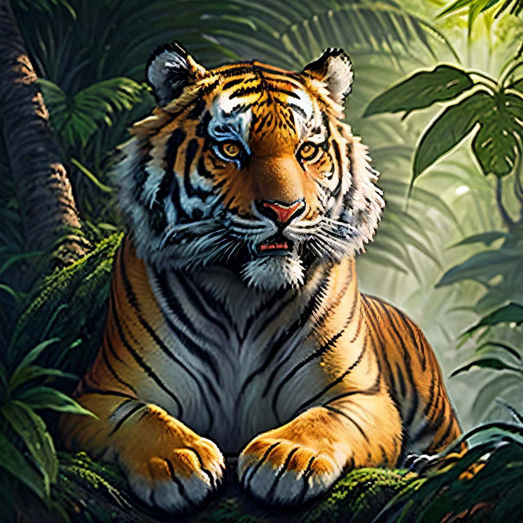 Jungle Background + Tiger